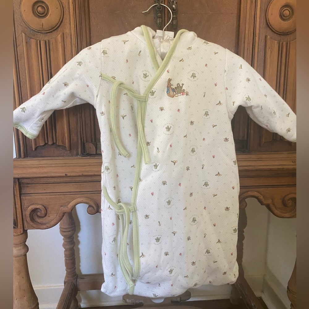 Peter rabbit fleece lined baby bunting/sack